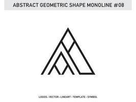 vector decorativo abstracto de diseño de azulejo de forma monolínea geométrica gratis