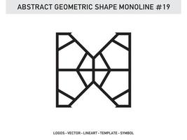 Geometric Monoline Shape Lineart Tile Design Abstract Pattern Free vector