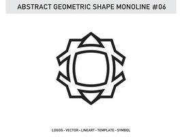 diseño de azulejo de forma abstracta geométrica monoline vector