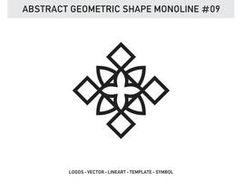 Geometric Monoline Shape Tile Design Abstract Decorative Vector Free