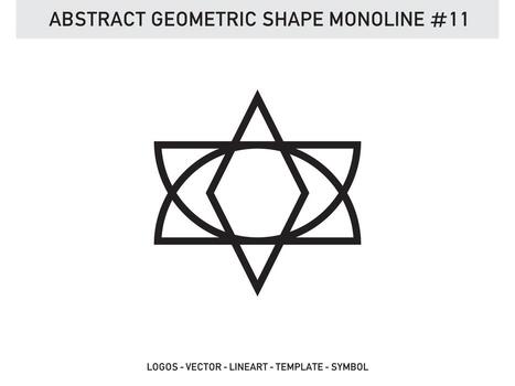 Geometric Lineart Monoline Shape Tile Design Abstract Free vector
