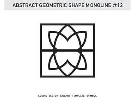 Monoline Lineart Geometric Abstract Shape Pattern Seamless Free vector