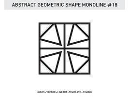 Modern Monoline Gemetric Shape Lineart Tile Design vector