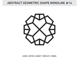 Lineart Monoline Abstract Geometric Shape Tile Design Free vector