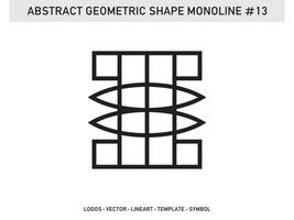 Lineart Monoline Abstract Geometric Shape Tile Design Free vector