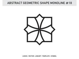 Modern Monoline Gemetric Shape Lineart Tile Design vector