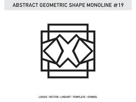 Geometric Monoline Shape Lineart Tile Design Abstract Pattern Free vector