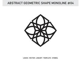 Tile Design Abstract Geometric Shape Monoline Vector Free