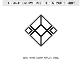 Geometric Monoline Shape Tile Design Abstract Decorative Vector Free