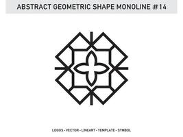 Monoline Lineart Geometric Abstract Shape Pattern Seamless Free vector