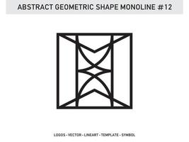 Geometric Lineart Monoline Shape Tile Design Abstract Free vector