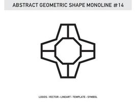 Monoline Lineart Geometric Abstract Shape Pattern Seamless Free vector