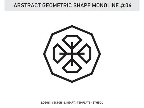 Monoline Geometric Outline Shape Lineart Design Tile Pattern Seamless Free vector