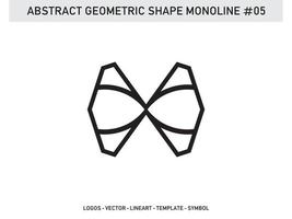 diseño de azulejo de forma abstracta geométrica monoline vector