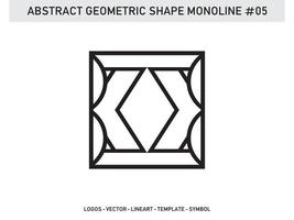 diseño de azulejo de forma abstracta geométrica monoline vector