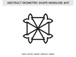 vector decorativo abstracto de diseño de azulejo de forma monolínea geométrica gratis