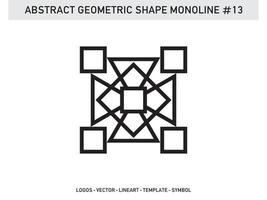 Monoline Lineart Geometric Abstract Shape Pattern Seamless Free vector