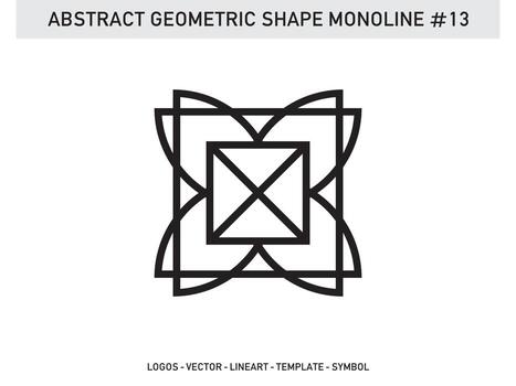 Abstract Lineart Monoline Geometric Tile Design Pattern Seamless vector