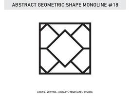 Modern Monoline Gemetric Shape Lineart Tile Design vector