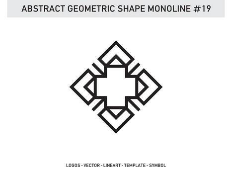 Geometric Monoline Shape Lineart Tile Design Abstract Pattern Free vector