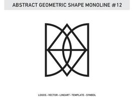 monoline lineart patrón de forma abstracta geométrica sin costura gratis vector