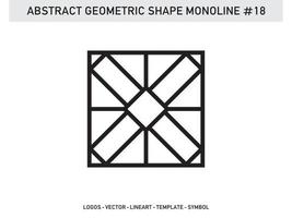 Modern Monoline Gemetric Shape Lineart Tile Design vector