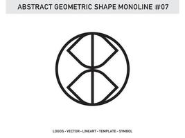 vector decorativo abstracto de diseño de azulejo de forma monolínea geométrica gratis