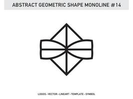 Geometric Lineart Monoline Shape Tile Design Abstract Free vector