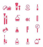 Vector set of cosmetics icons, makeup