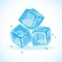 cubos de hielo con gotas de agua, ilustración vectorial vector