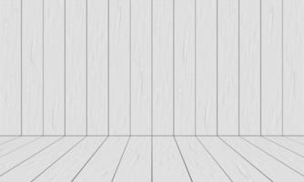 Realistic white wood room space background texture vector
