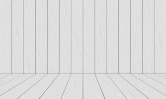 Realistic white wood room space background texture vector