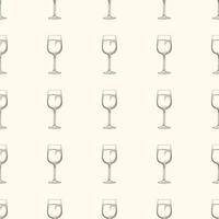 Wine glasses seamless pattern. Alcoholic beverage glassware design. vector