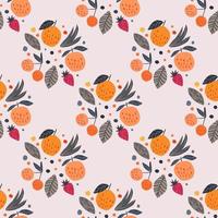 Fruits seamless pattern. Funny garden fruit background. vector