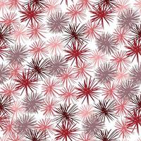 Seamless pattern with abstract sea urchin silhouettes. Isolated ocean backdrop with pink, red and maroon color pompon elements. vector