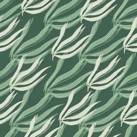 Abstract seaweeds seamless pattern on green background. vector