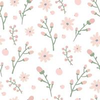 patrón floral. bonitas flores sobre fondo blanco. estampado con pequeñas flores rosas. impresión ditsy. linda plantilla de flor elegante para impresoras de moda vector