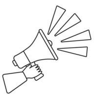 icon with megaphone with hand for concept design. doodle megaphone design. Business concept. vector