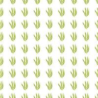 Geometric green seaweeds seamless pattern isolated on white background. vector