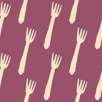 patrón sin costuras de horquilla geométrica. patrón de cubiertos. vector