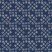 Geometric seamless pattern with dash line on blue background. Geometric line shapes endless wallpaper. vector