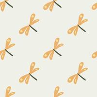Geometric dragonfly seamless pattern on light background. Cute dragonflies wallpaper. vector