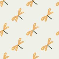 Geometric dragonfly seamless pattern on light background. Cute dragonflies wallpaper. vector