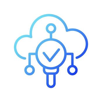 Weather monitoring gradient linear vector icon. Cloud storage technology. Internet of Things. Smart gadget. Thin line color symbol. Modern style pictogram. Vector isolated outline drawing