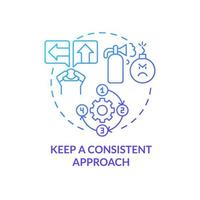 Keep consistent approach blue gradient concept icon. Escape room strategy abstract idea thin line illustration. Dealing with pressure and stress. Isolated outline drawing. Myriad Pro-Bold font used vector