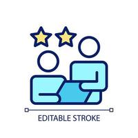 Feedback pixel perfect RGB color icon. Executive appraisal for employee work. Job monitoring. Isolated vector illustration. Simple filled line drawing. Editable stroke. Arial font used