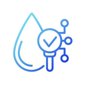 Water safety gradient linear vector icon. Liquid, fluid proof technology. Internet of Things. Smart gadget. Thin line color symbol. Modern style pictogram. Vector isolated outline drawing