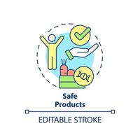 Safe products concept icon. Genetically modified food. Advantages of gmo abstract idea thin line illustration. Isolated outline drawing. Editable stroke. Arial, Myriad Pro-Bold fonts used vector