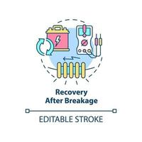 Recovery after breakage concept icon. Smart grid system service abstract idea thin line illustration. Isolated outline drawing. Editable stroke. Roboto-Medium, Myriad Pro-Bold fonts used vector