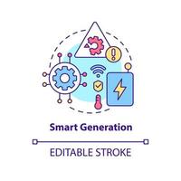 Smart generation concept icon. Possibilities of intelligent grids abstract idea thin line illustration. Isolated outline drawing. Editable stroke. Roboto-Medium, Myriad Pro-Bold fonts used vector